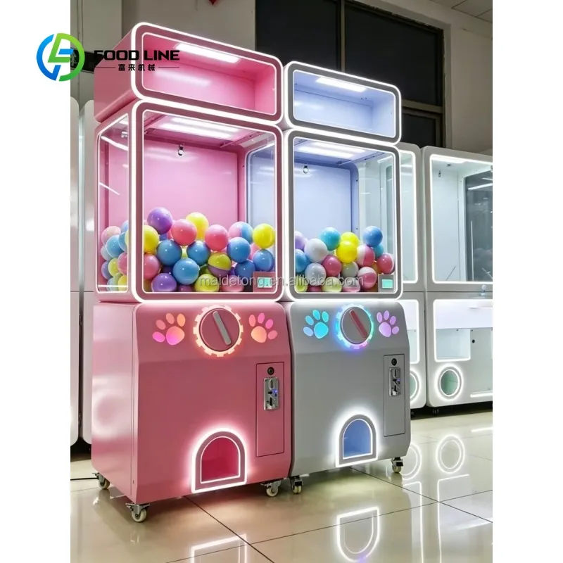 Customized Coin Operated Capsule Toy Dispenser, Twisted Egg Ball Prize Vending Machine with Display Cabinet