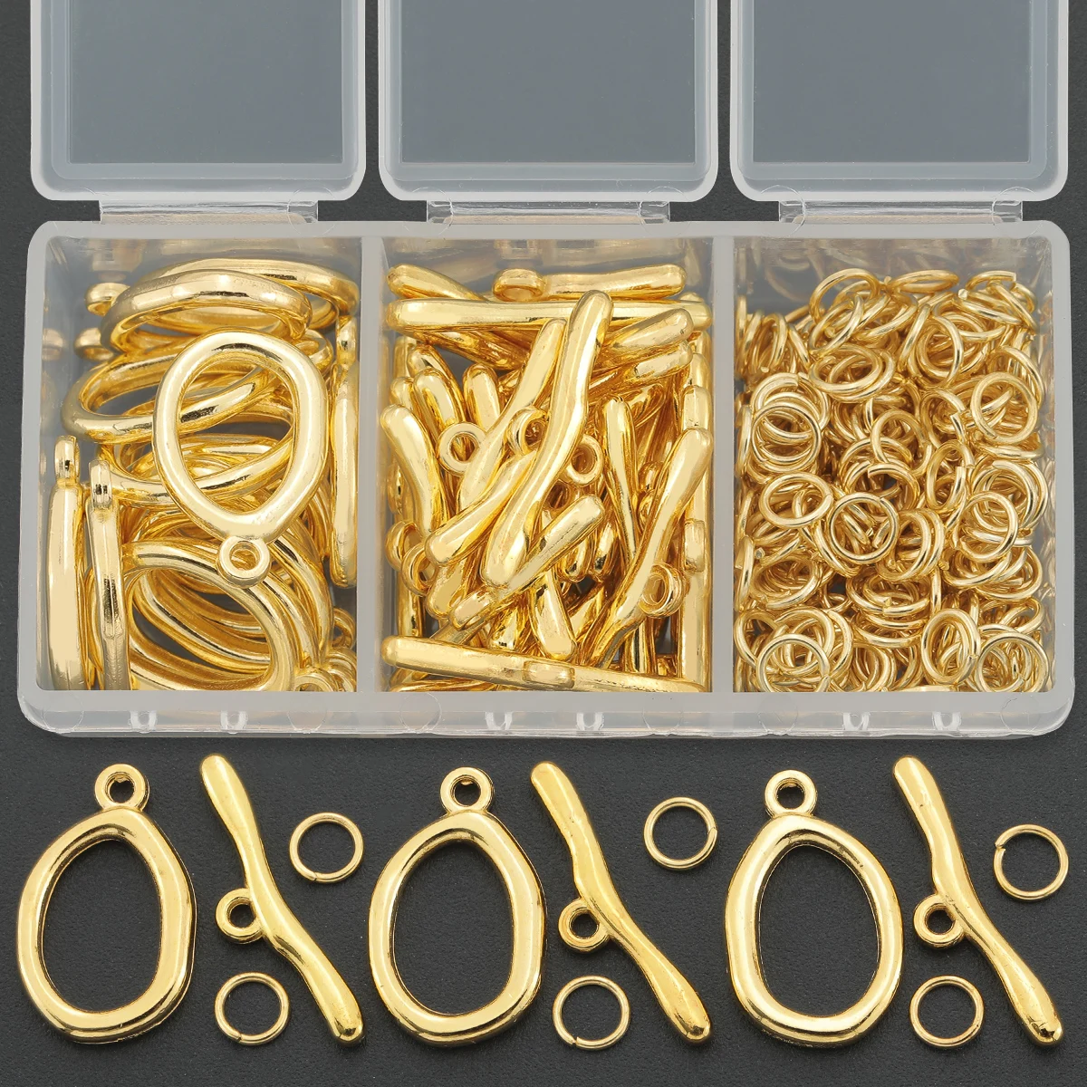 250pcs/box. Irregular Elliptical OT Clasps. Suitable for DIY Necklaces, Bracelets, Pendant Connecting Clasps and Jewelry Making.