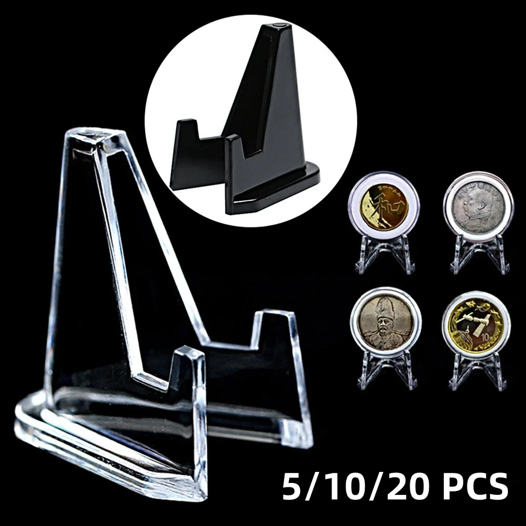 5/10/20Pcs  Acrylic Stands Mini Coin Display Easel Holder Small Rack For Display Collection Coin Capsule Challenge Medal Holder