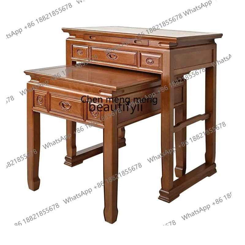 G153  S Gold Sandalwood Buddha Shrine Altar Incense Burner Table New Chinese Style Altar Buddha Table Middle Hall Incense Fire T