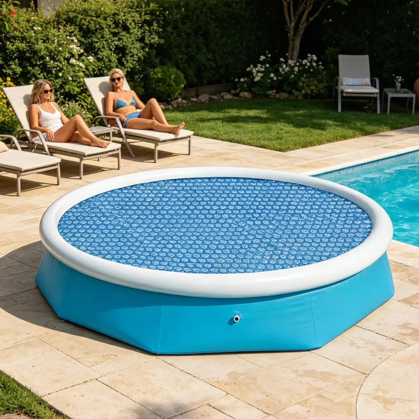 Swimming Pool Bubble Cover Tough Fabric Warm Keeping Function All Season Use Practical Accessory For Round Above Ground Pools