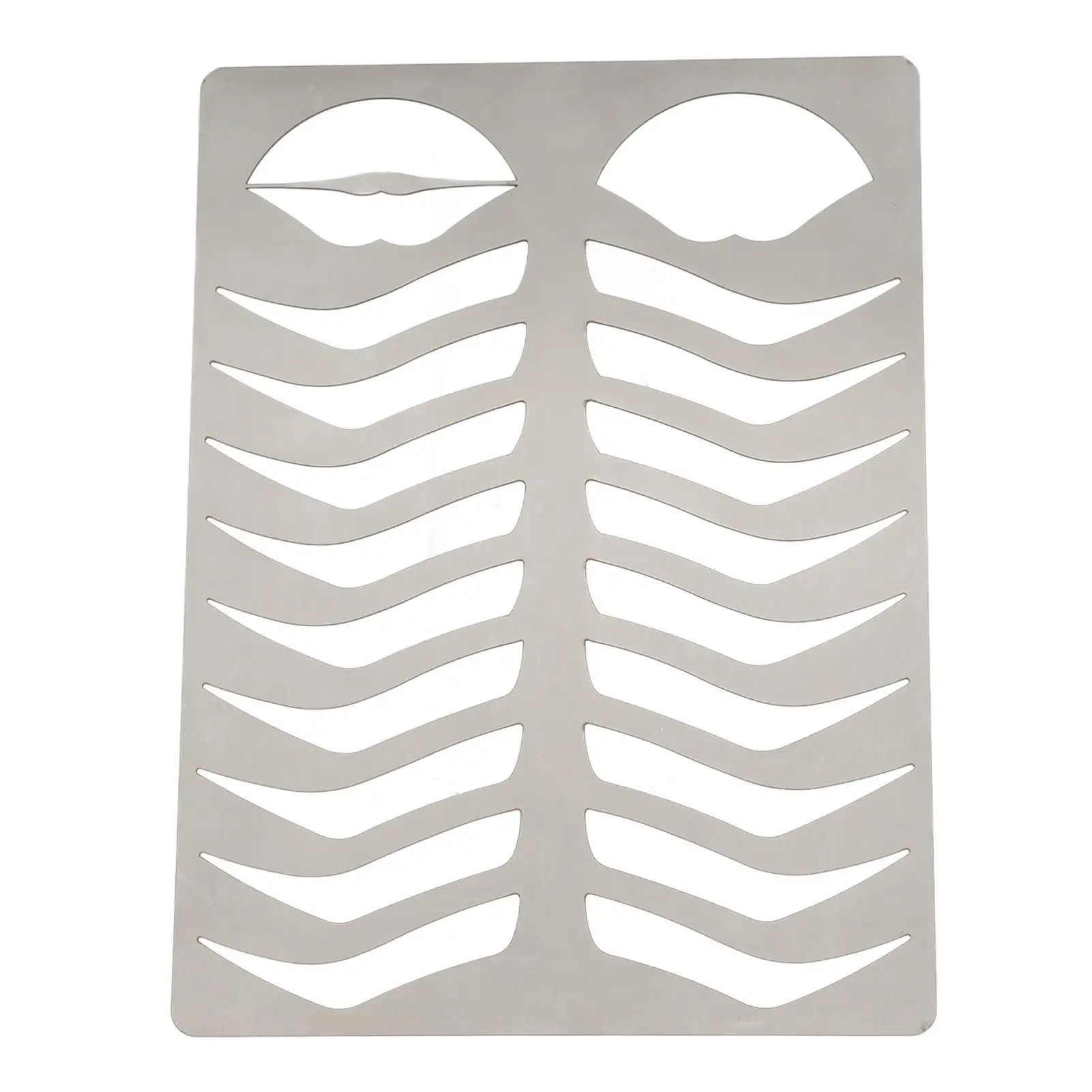 Durable Eyebrow & Lip Stencils - Stainless Steel Brow Templates for Easy Cleaning, Perfect for Salons