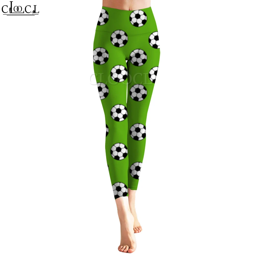 CLOOCL Women Leggings Soccer pattern Print Trendy Casual Trousers Outdoor Jogging Push-Up Yoga Pants Sports Tight Trousers