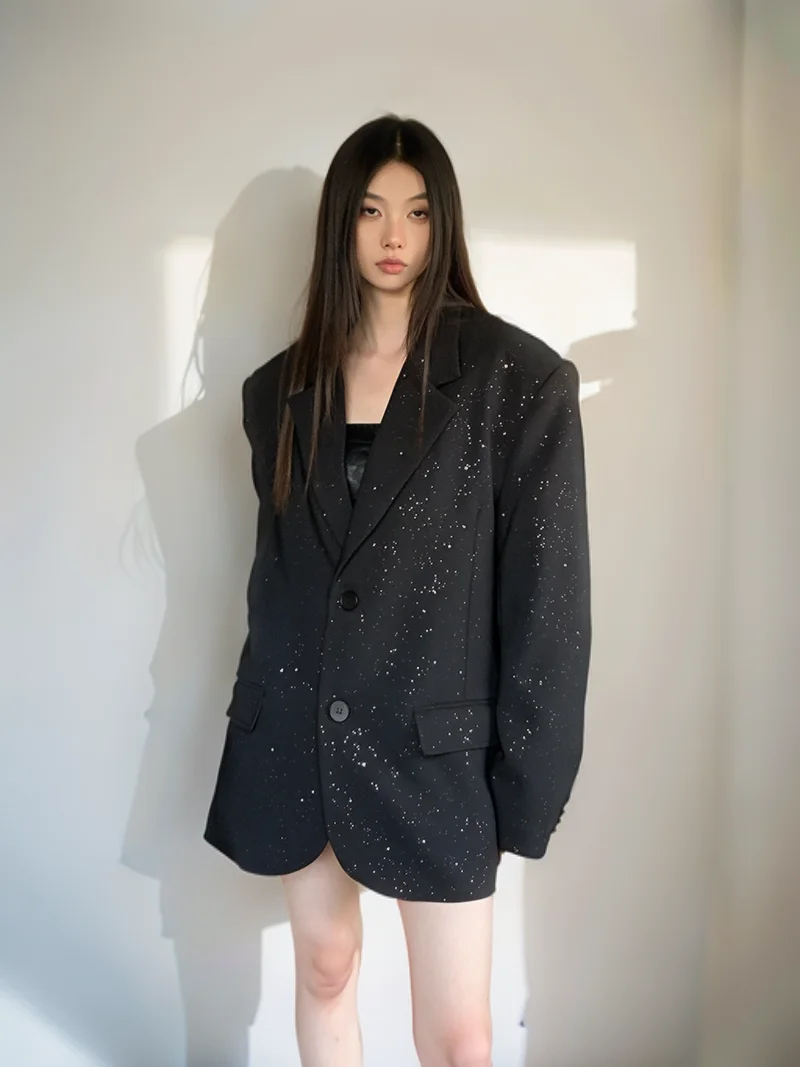 

Женский классический льняной пиджак в корейском стиле, фланелевый, приталенный, для офиса, с заостренными лацканами, геометрическим минималистичным дизайном, с оборками, с аккуратными краями, элегантный.