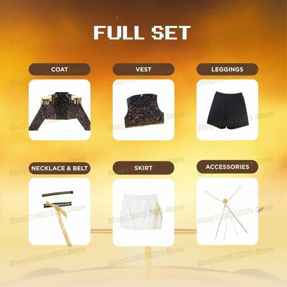 Anime KPop Demon Hunters Zoey Cosplay Kostuum Pruik Jas Rok Dassen Kwasten Rekwisieten Huntrix Jurk Voor Vrouwen Meisjes Huntrix Party