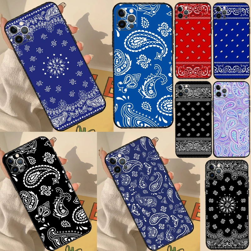 Royal Bandana Paisley Case For iPhone 11 12 13 14 15 16 Pro Max Cover For iPhone 13 12 Mini XR X XS Max Plus