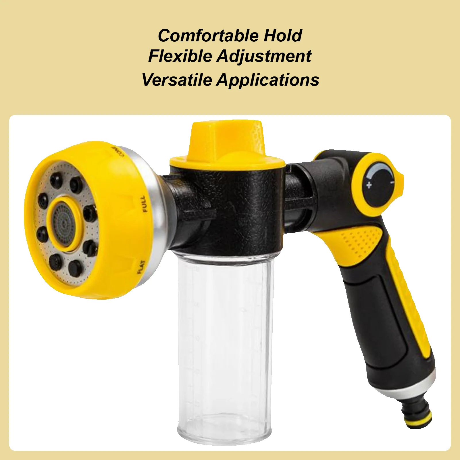 

Hose Nozzle Hose Sprayer With Soap Dispenser Bottle Adjustable Washing Tools For Pets Showering Vehicle Driveway Plants Flowers