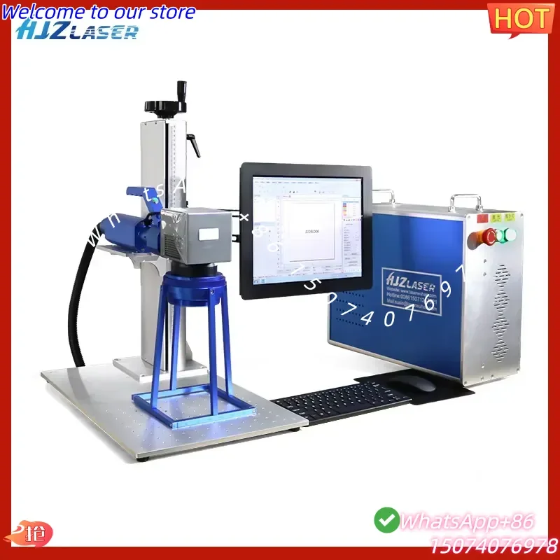 2026 Handheld Engraving Machine for Metal HJZ Desktop Model Fiber Marking Machine 30w 50w 100w Raycus Max JPT