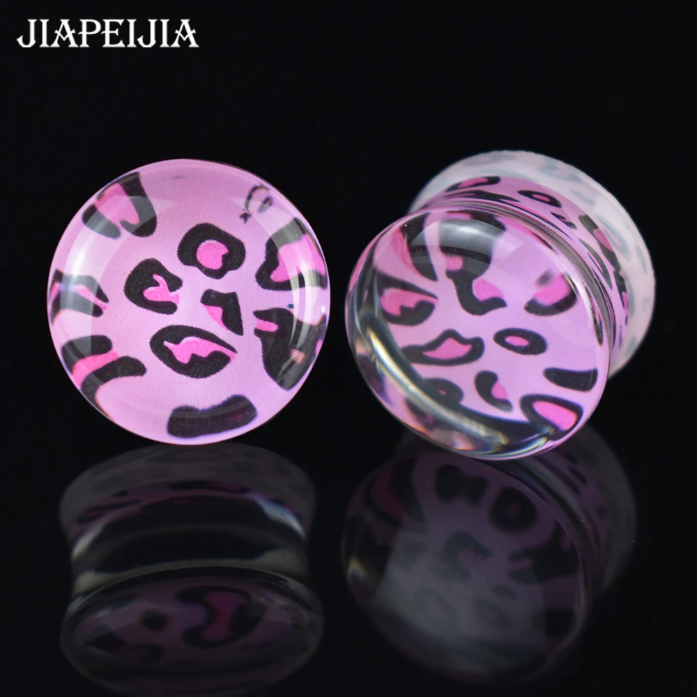 2pcs 6-40mm Sexy Leopard Print Ear Plug Tunnels Gauges Ear Stretcher Expander Body Jewelry for Women Men