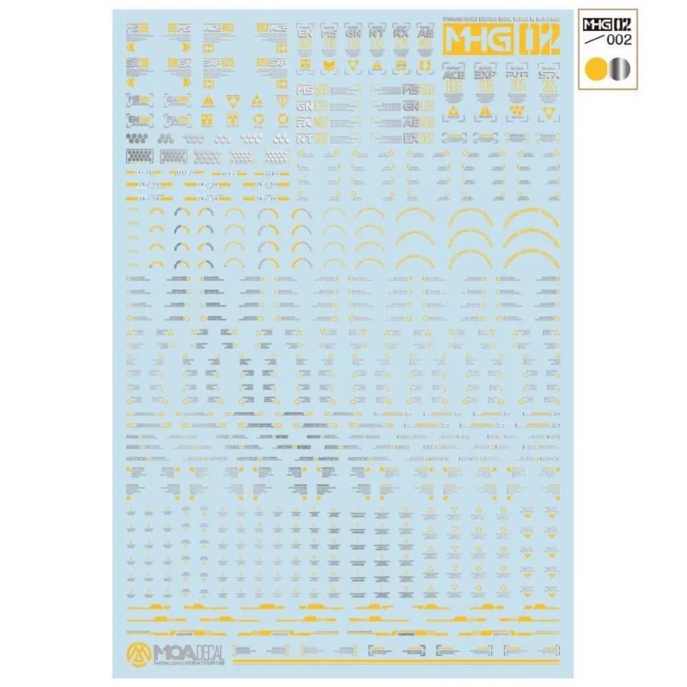 Hobby Mio MHG02 Model Let op Water Decal 1/144 1/100 Schaal Universele Waarschuwingsmarkering Water Sticker voor Gundam Model Making Tools
