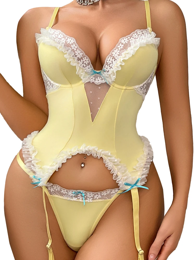 

Sexy Lingerie Erotic Underwear Set Transparent Porno Lace Sexy Bra And Panty Garter Set Lingerie Sexy Hot Erotic Sleepwear