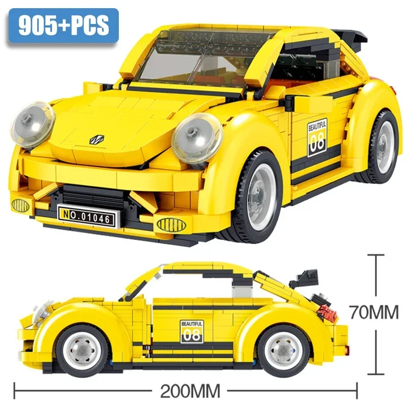 سيتي موك-كتل بناء الماس للأطفال ، الخنافس الكلاسيكية ، نموذج سيارة سباق ، حجم صغير ، سيارة رياضية ، ألعاب الطوب