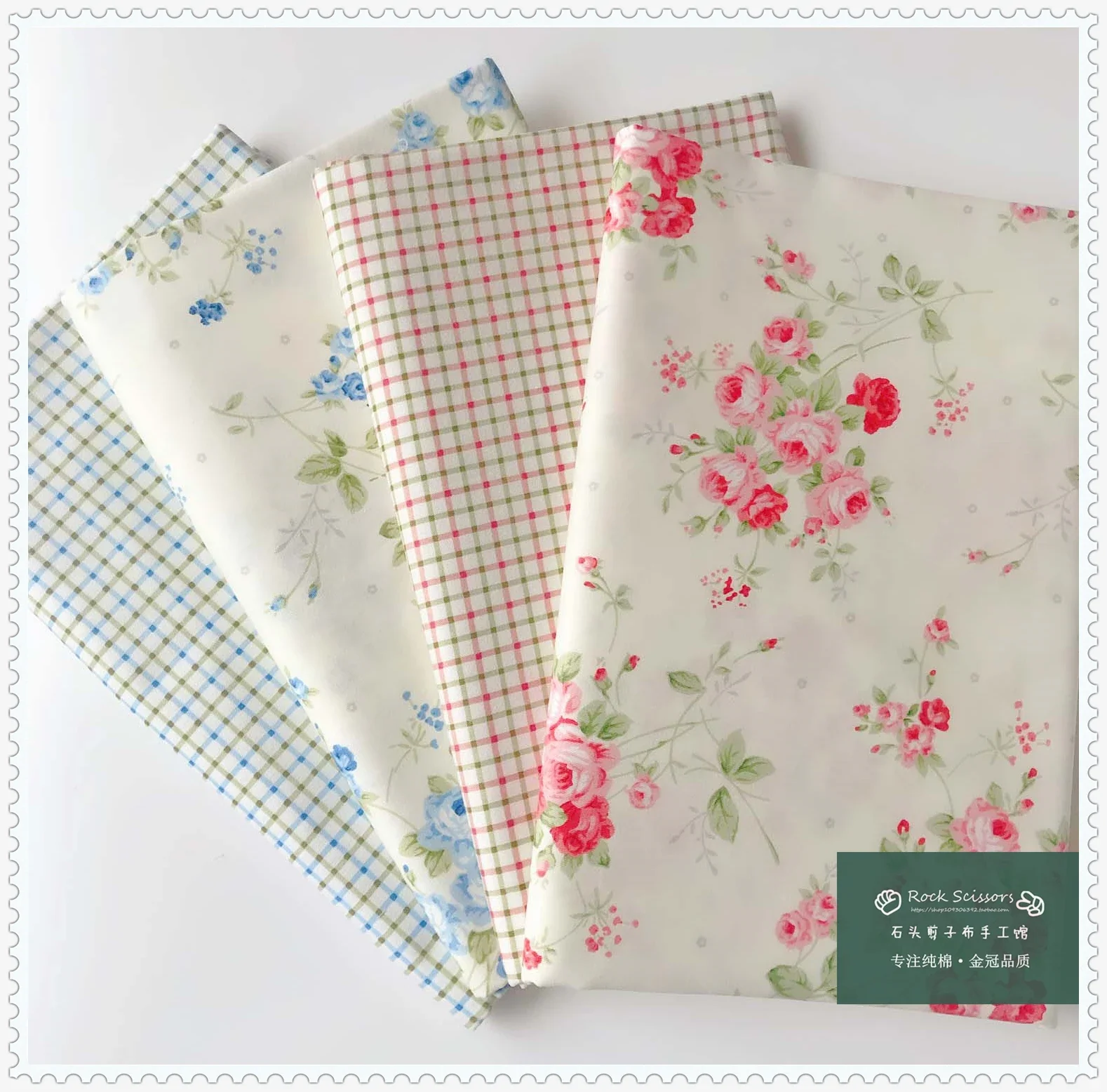 160x50cm Countryside Rose Series Pure Cotton Twill Printed Fabric Duvet Cover Bedding Handmade Bed Skirt Custom Fabric - view 5
