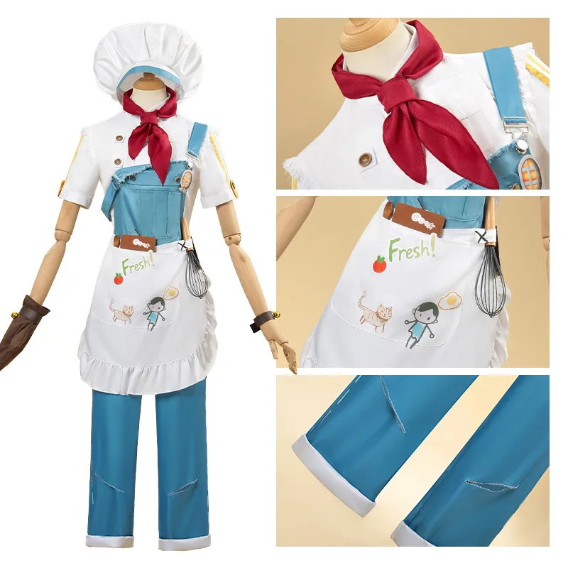 Bonbon Costume Game Identity ⅤCosplay Guard 26 Cos Secret Chef Clothes White Uniform Accessories Full Set for Women Men