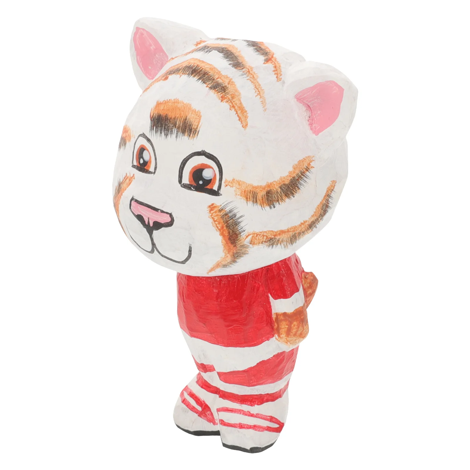 

Wooden Zodiac Tiger Ornaments Figurines Home Decor Statue Shelf Mascot Desktop Statues