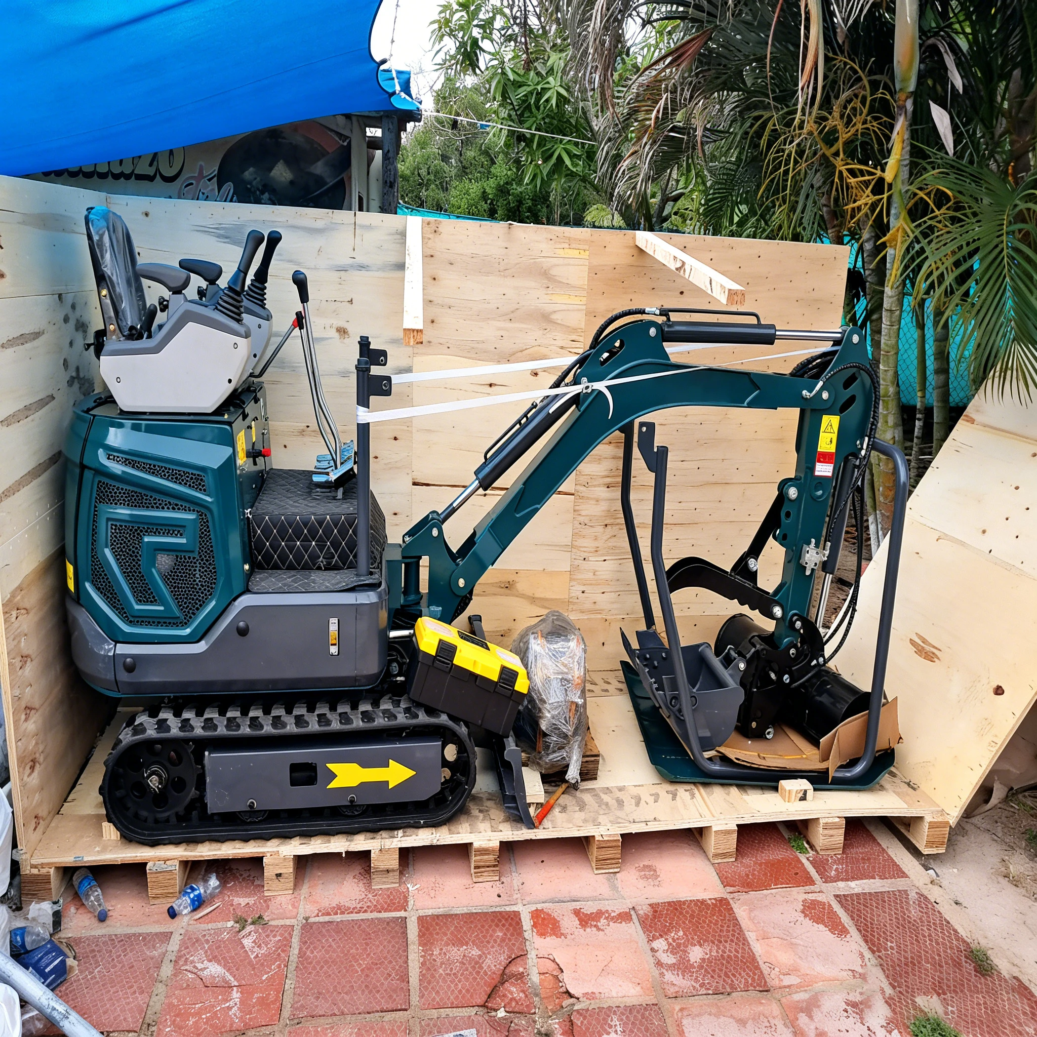 

Cheap New Euro 5 CE EPA Mini Excavator 1.2 Ton Garden Construction Small Digger Rubber Crawler Diesel Excavator Parts Customized