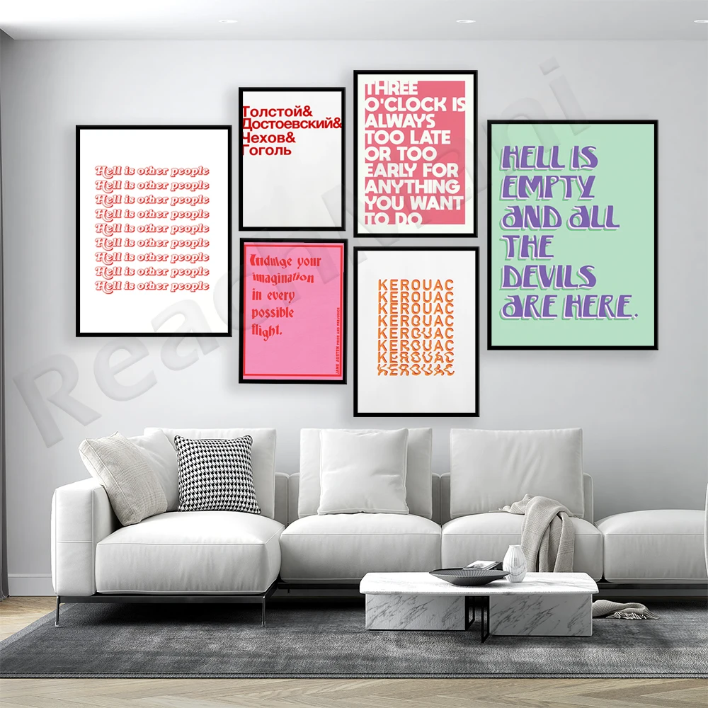 Jack Kerouac Literature, Philosophy Posters, Albert Camus, Shakespeare Jane Austen Quotes Gifts for Literary Book Lovers