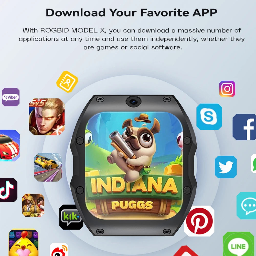 4G LTE Android Smart Watch 5MP+13MP HD Camera Heart Rate WiFi GPS Smartwatch Men 1050mAh Women Fitness Tracker Waterproof Health