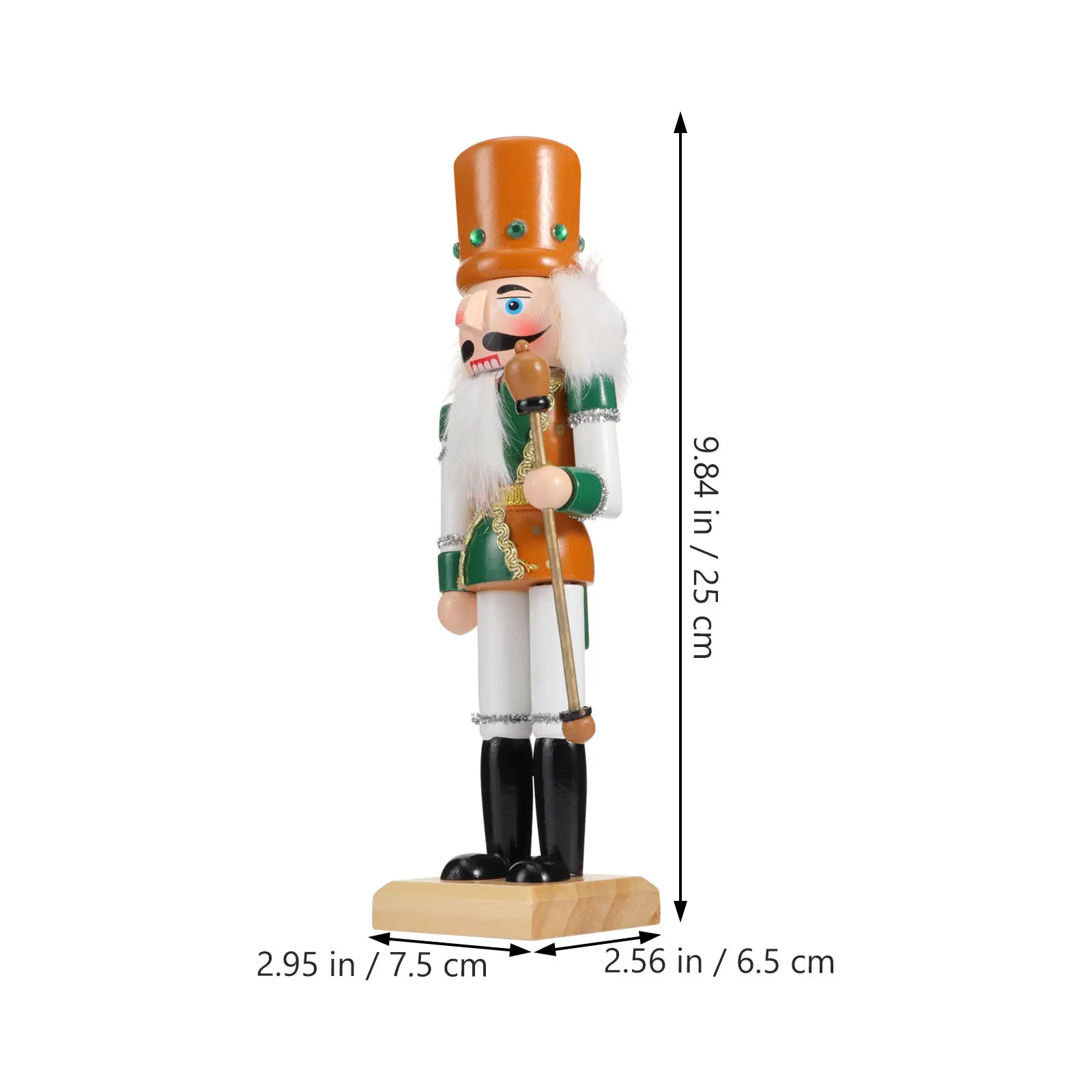 1Pcs Wooden Nutcracker Puppet Christmas Soldier Ornament Hand Painted Premium Eco Friendly Wood Decor for Home Desk Xmas Tree