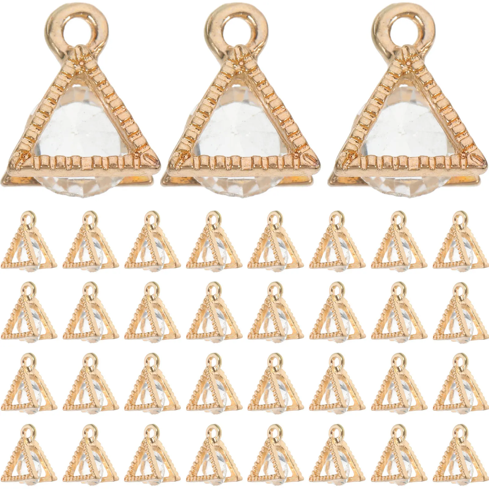 

50Pcs Metal Cubic Zirconia Charms Delicate Alloy Pendants DIY Jewelry Making Supplies Necklace Bracelet Earrings Craft