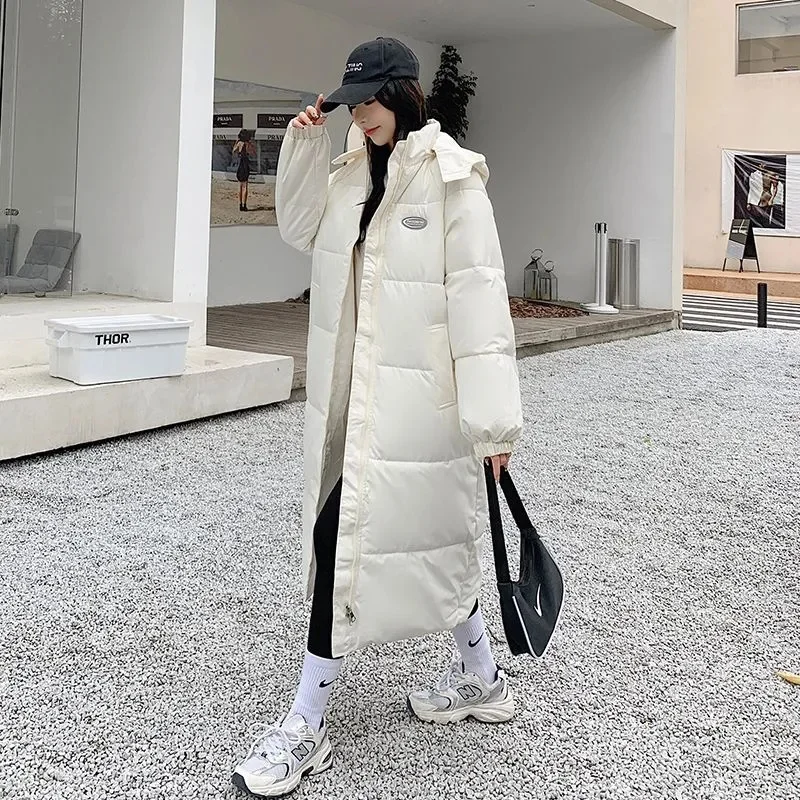 

Warm Windproof Black White Coats 2025 New Winter and Autumn Women White Duck Down Hoodies Puffer Jackets Coats