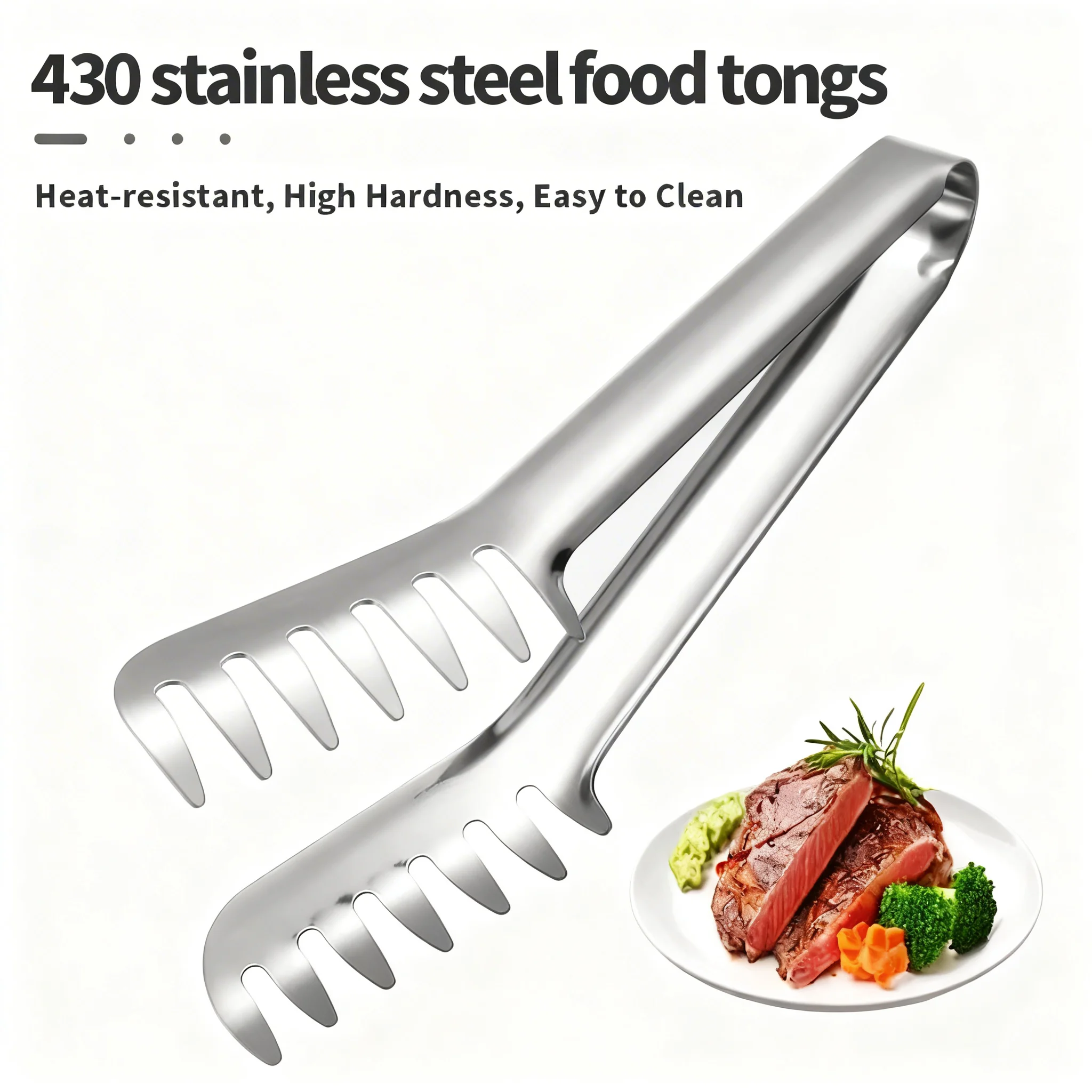 Stainless Steel Food Tong Serving Tong Pasta Tong Spaghetti Tong Comb Shaped Noodles Pasta Clip Kitchen Cooking Tool Buffet Tool
