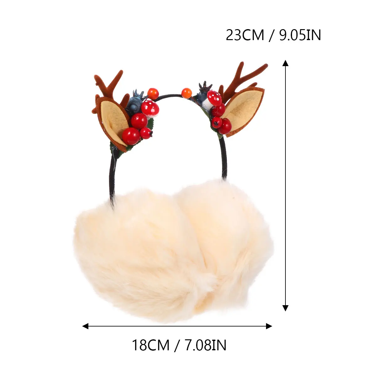 Bandeau de noël cache-oreilles d'hiver mignon bois de renne cache-oreilles chauds pour enfants femmes temps froid accessoires de mode doux