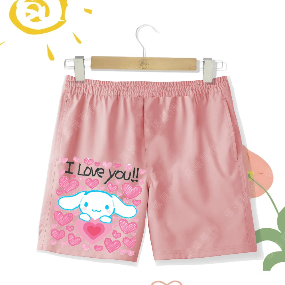 Sanrio Kids Shorts Summer thin beach vacation Swimming beach Shorts Cartoon cute sweet casual pants Girl love Laurel dog