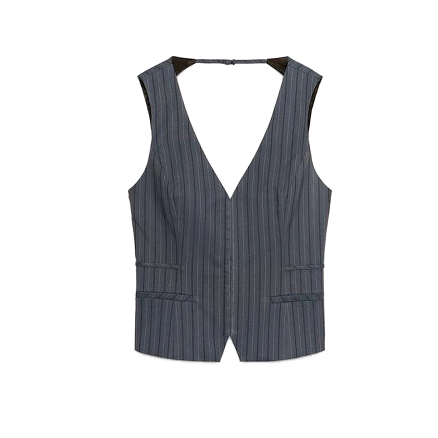 المرأة عادية Sle V-Ne Svel خطاف معدني ربط سليم شريط سترة علوية جديد الخريف وصول ألياف البوليستر ort طول #5