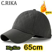 Big Size XXL Winter Thick Warm Baseball Cap for Men Outdoor  Velvet Warm Sport Dad Caps Earflaps Large Golf Hat for Man 65cm