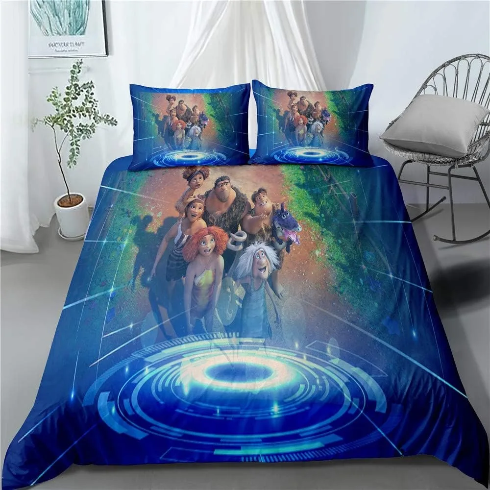 Комплект постельного белья Disney The Croods, мягкий пододеяльник с героями мультфильмов аниме, декоративное постельное белье для подростков, подарок для мальчиков и девочек, большой