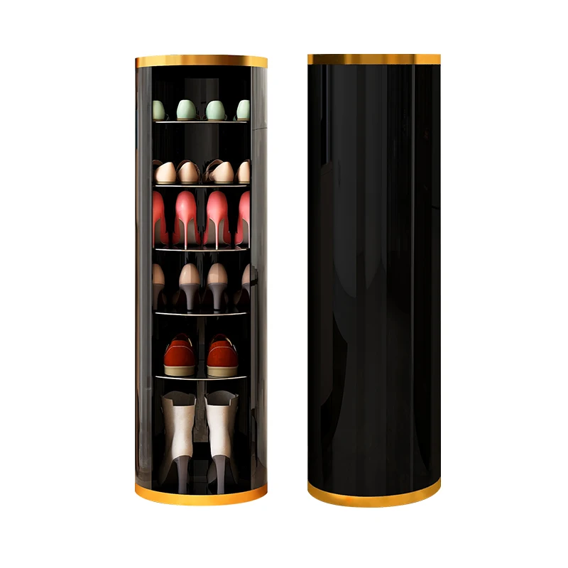 New rotary shoe cabinet cylindrical storage tool saves space and multiple layers