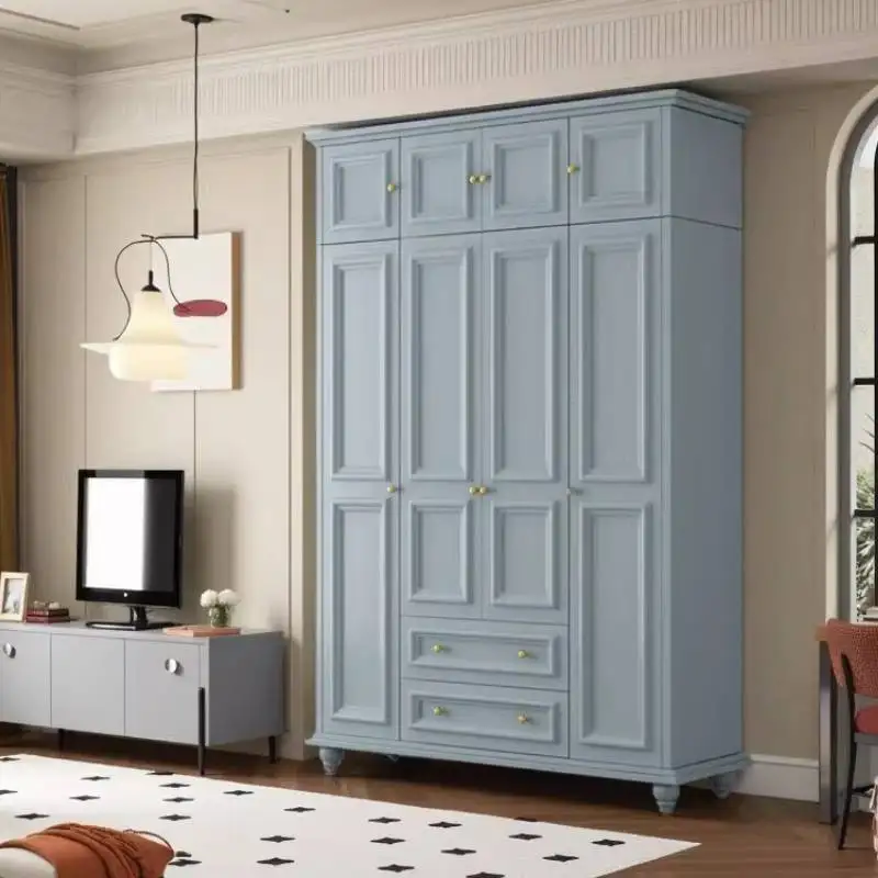 Nordic Customized Wardrobes Closet Wooden Rod Long Saving Drawers Wardrobes Adult Cute Tall Guarda Roupas Furniture For Home