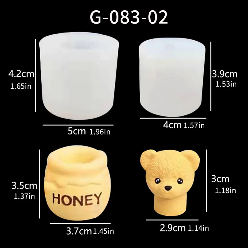 1 Piece, Teddy Bear Aromatherapy Candle, Foolish Bear Mold, Handmade Bear Honey Can, Gypsum Candle, Silicone Mold view 4