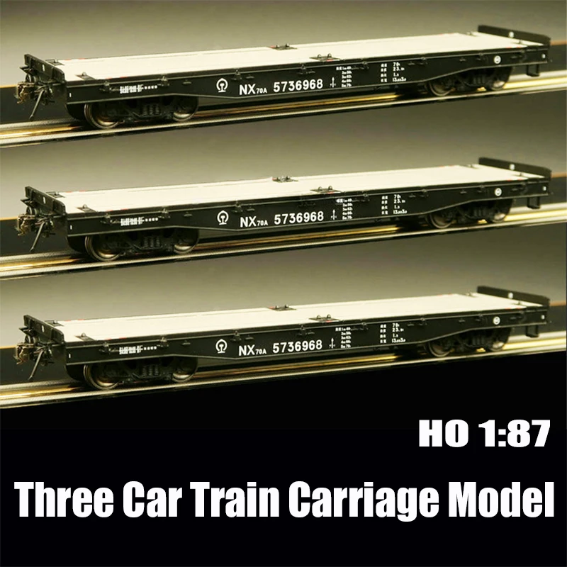 

Three Car Train Carriage Model HO 1/87 NX70A Flat Carriage Rail Car Different Car Numbers Collection Gift Model Toys