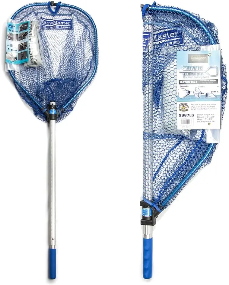 Saltwater Series Precision Landing Net, Silver/Blue