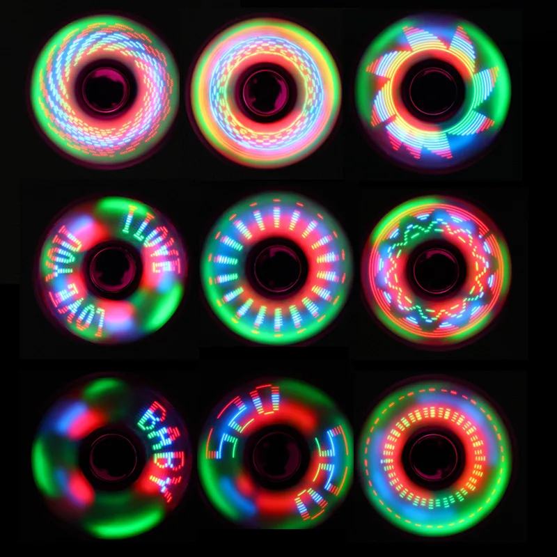 Fidget Spinner lumineux à lumière LED, créatif, 18 changements, Spinner à main EDC, jouets pour adultes, jouets anti-Stress au bureau