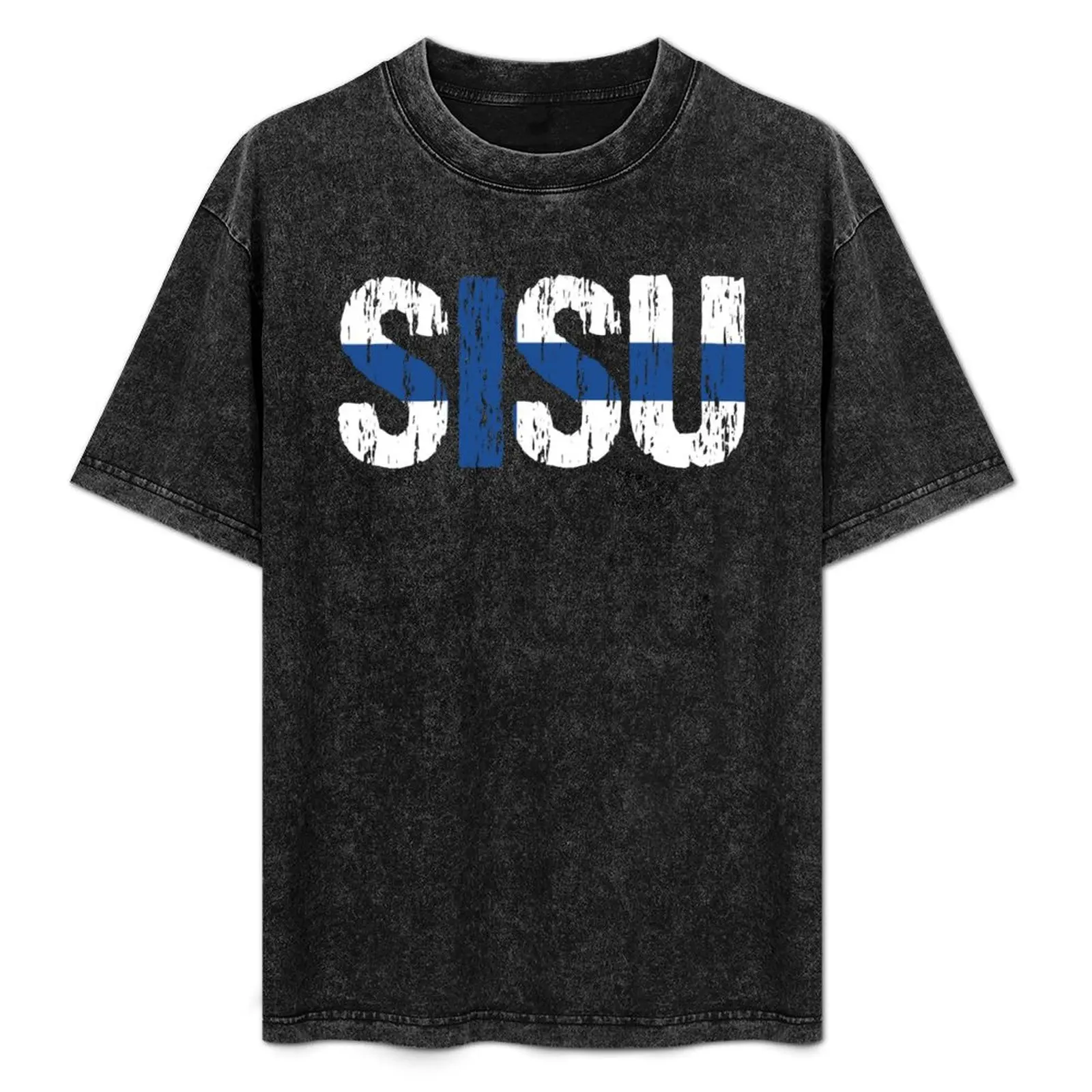 Sisu Finnish Flag Distressed T-Shirt shirts graphic tee new gifts and t-shirts T-shirts oversize heavy weight t shirts for men