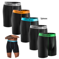 5pcs Pack Mid-Long Boxer Shorts Brand Briefs Style Men Panties Underwear Male And Underpants For Homme Luxury Set Box Slips