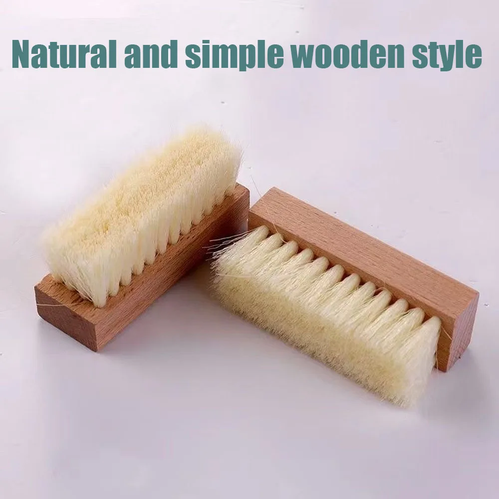 Solid wood soft bristle brush, horsehair shoe brush, shoe cleaning brush, nylon wire brush, pig hair plastic wire brush