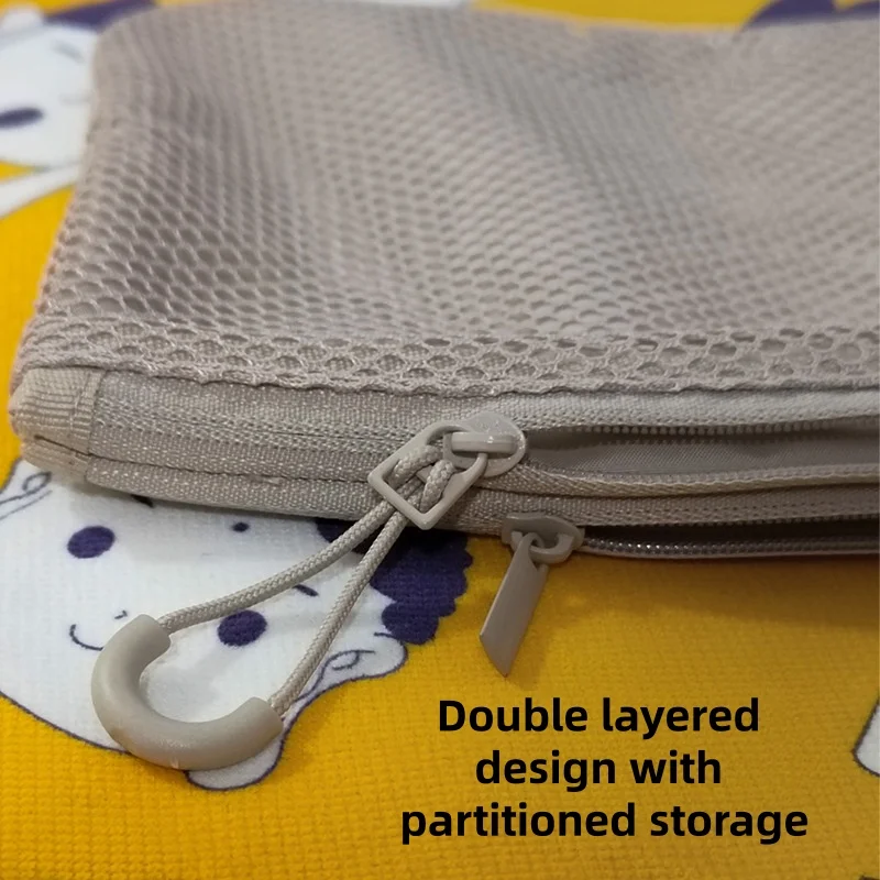 Muji Style Double Zipper Recycled Polyester Storage Bag Portable Mini Pouch For Lipstick Jewelry Earphones Small Sundries Lightw