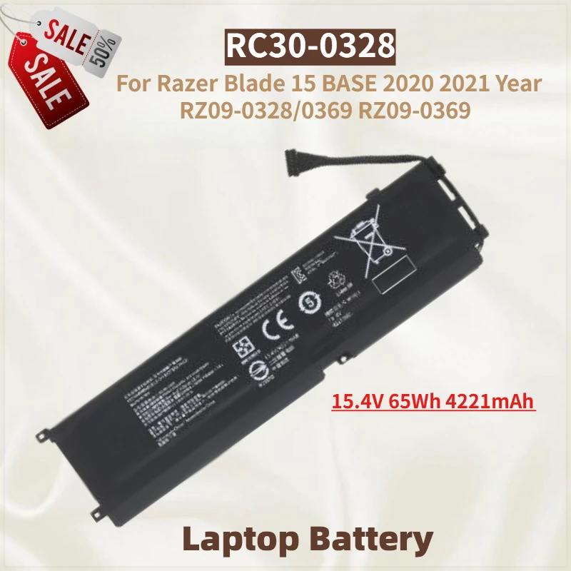 

Laptop Battery RC30-0328 15.4V 65Wh 4221mAh for Razer Blade 15 BASE 2021 2020 Year RZ09-0369 Replacement Battery High Quality