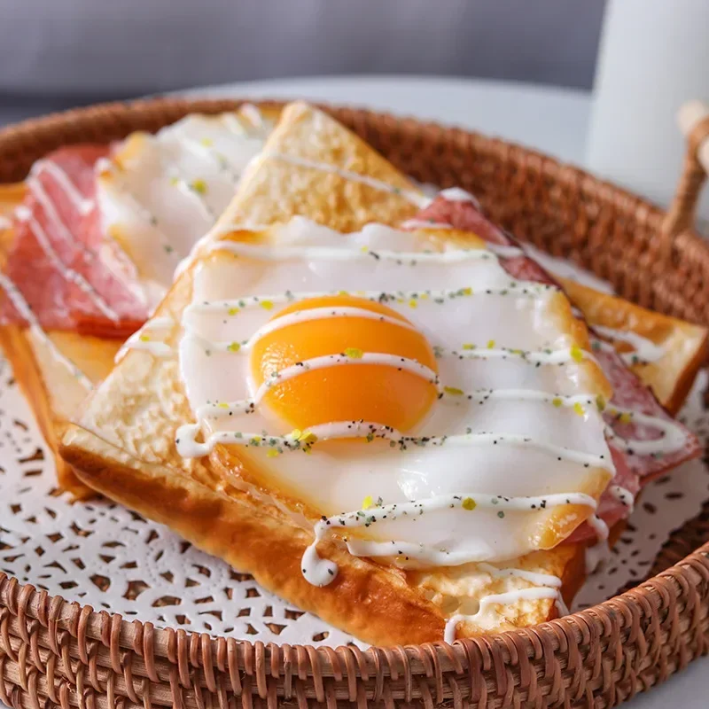 Pain de mie, œufs et gâteaux artificiels de simulation pour vitrine, décoration, enseignement de l'intelligence des enfants et accessoire de dessin.