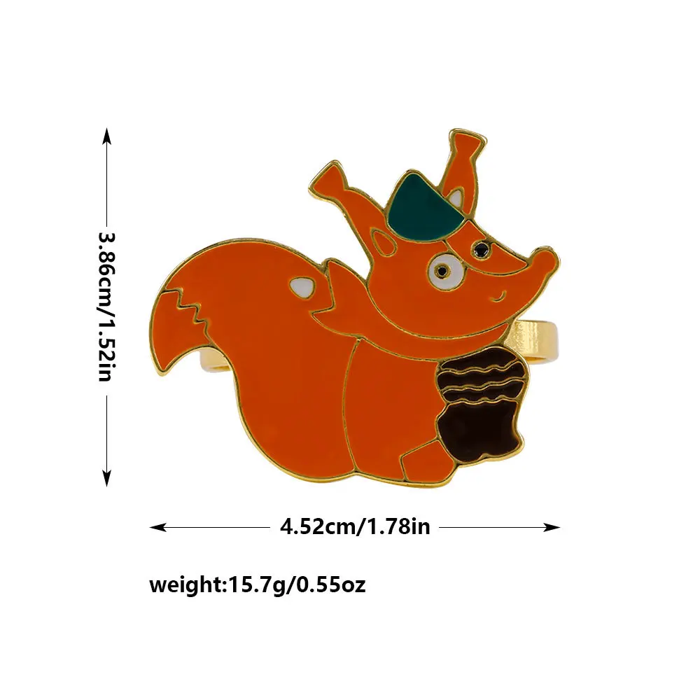 

Halloween Sunflower Squirrel Turkey Napkin Holders Thanksgiving Napkin Rings Halloween Home Restaurant Table Decor Napkin Buckle