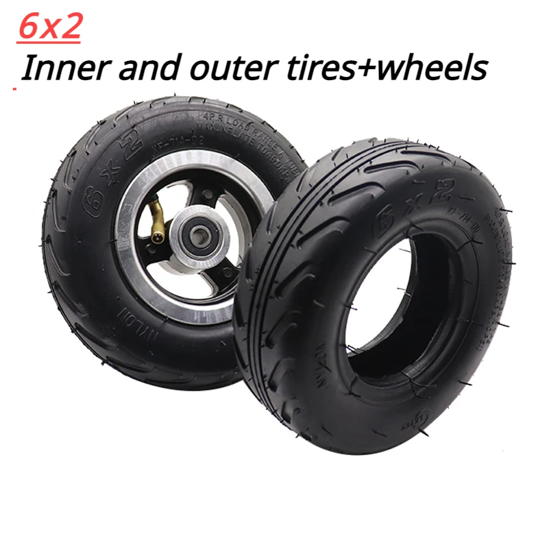 6 inch 6X2 Tireand Inner Tube Set Fit for Electric Scooter Wheel Chair Truck F0 Pneumatic Wheel Trolley Cart Air Wheel Bik