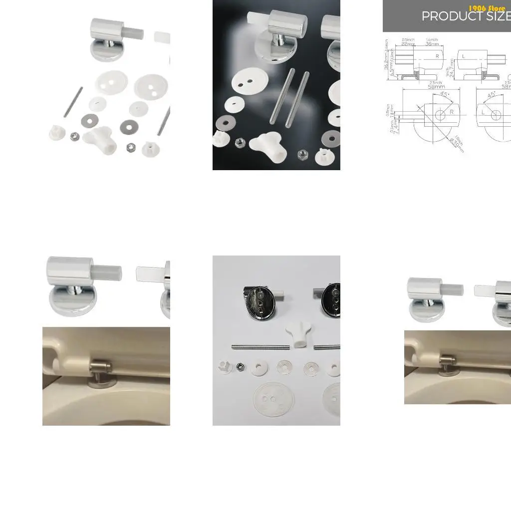 U1JB Quiet Operation Toilet Seats Hinges Toilet Part Slow Drop Seats Fittings Suitable for Public Toilets and Hotel Bathrooms