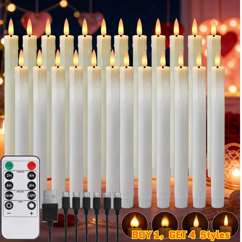 

Беспламенные светодиодные свечи-конусы с пультом ДУ, мерцающие, на батарейках, 9,6 дюйма, для вечеринки ко Дню святого Валентина