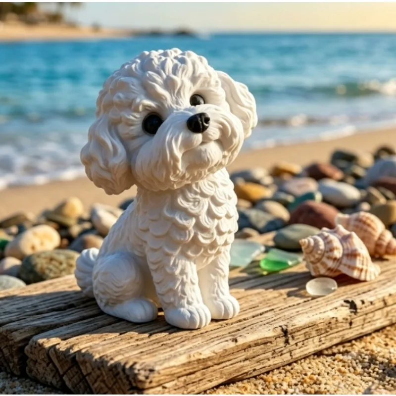 Cute Miniature Dog Figurine Crafts, Pet Dog Ornament, Versatile Decor for Home, Office Desk & Wedding Scene Decoration
