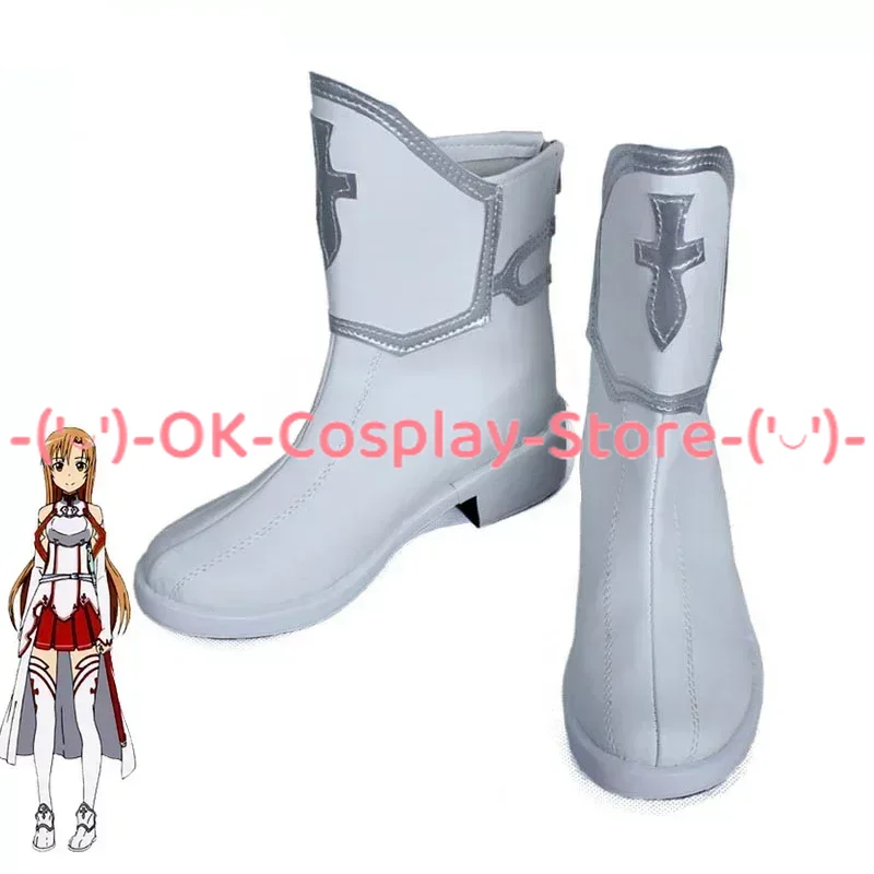 

Yuki Asuna Cosplay Shoes PU Leather Shoes Halloween Carnival Boots Cosplay Prop Custom Made