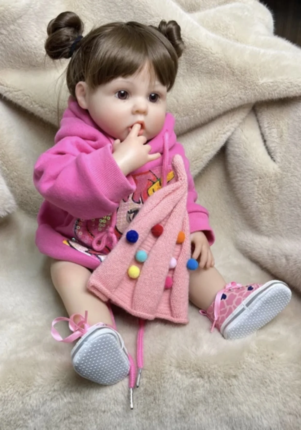 生まれ変わった赤ちゃん人形,22インチ,シリコン,3D効果,子供向けギフト